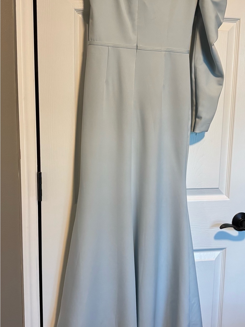 Mac Duggal One-Shoulder Light Blue Evening Gown - Picture 9 of 16